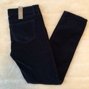 J. Crew Navy Velvet Toothpick Pants - Size 25 - NWT!